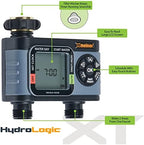 Melnor 65166AMZ HydroLogic Digital Hose Timer, 2-Zone Programmable Watering Timer, Quick Connect Bundle, Black, Grey - Image 4
