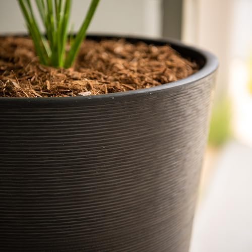 XBrand 28-Inch Tall Round Tapered Planter, Indoor and Outdoor Patio Décor, Black, 1-Piece - Image 3
