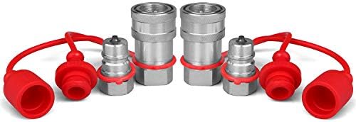 3/8" Ag ISO 5675 Pioneer Hydraulic Quick Connect Couplers with Dust Caps by Unknown