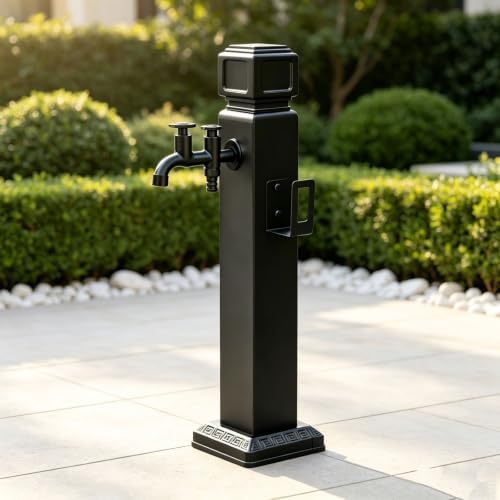 Outdoor Water Faucet Hose Stand with Tap - Durable Freestanding Garden Hose Holder for Easy Access and Storage, Ideal for Landscaping and Outdoor Use by Unknown