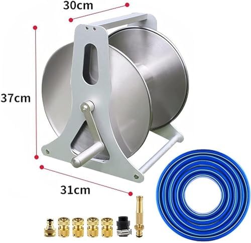 Outdoor Hose Holder Storage, Portable/Wall Hose Reel Set,Heavy Duty Garden Hose Reel with Flexible 2/1" PVC Rubber Hose, Home Hose Storage Solution (Color : 10m) - Image 7