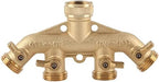 Brass 4-Way Garden Hose Splitter Ball Valve Water Faucet Connector Adapter for Irrigation by Unknown
