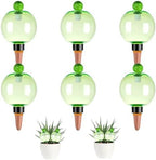 6 Pack Self Watering Globes 17oz Large Plant Watering Globes Top Fill, Self Water Planter Insert Indoor/Outdoor Plastic Water Bulbs Slow Release Terracotta for Plants, Green by Unknown