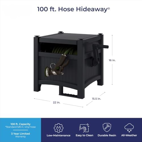 Hideaway Garden Hose Reel Storage Cabinet - Image 3