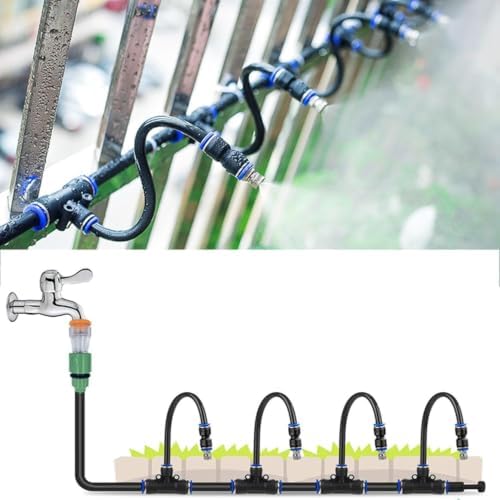 Easy-Install Garden Water Irrigation System | Flexible Multi-Sized Nozzles, Mist Spray Watering, Quick-Connect Kit (30cm Nozzle, 197ft - 60m) - Image 4