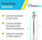 SharkBite 12 Inch Frost Free Sillcock, 1/2 x 3/4 Inch MHT, Push to Connect Brass Plumbing Fitting, PEX Pipe, Copper, CPVC, PE-RT, HDPE, 24636LF - Image 4