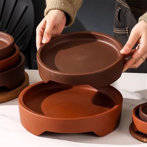 Plant Trays Planter Saucers Watering for Plants, Round Home Ceramic Flower Pot Drip Trays Flower Pots Saucers(Large) - Image 4