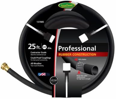 Green Thumb 8650GT Rubber Garden Hose, Heavy-Duty 5/8-in x 25-Ft. - Quantity 5 - Image 2
