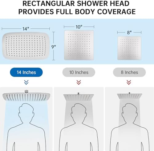 G-Promise All Metal 14 Inches Rainfall Shower Head with Handheld Combo - Image 6