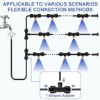 GMAULEE Misting Cooling System, DIY 78.8FT(24M) Misting Line +24 Brass Mist Nozzles+ a Brass Connector(3/4'') Outdoor Mister System for Patio Waterpark Garden Trampoline Greenhouse - Image 3