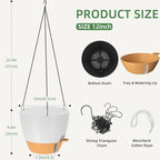 ZMTECH 12 Inch Large Self Watering Hanging Planters for Indoor Outdoor Plants - Water Level Indicator & Removable 60 Oz Reservoir, 1 Pack Plastic Hanging Basket for Window Porch Garden Balcony, White - Image 4