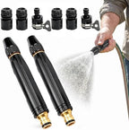 High-Pressure Hose Nozzle Metal Fits Garden Hoses with 3 Spray Modes (Jet/Mist/Shower), Heavy Duty Metal Direct Spray Hose Gun for Watering Plants, Lawn, Car Washing, Patio, Pet，2PCS by Mrkyy
