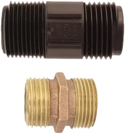 Male Hose x 3/4” Male Pipe Thread Adapter – Plastic or Brass Irrigation Fitting – MHT to MPT Connector – No-Glue Garden Hose to Pipe Adapter (Brass, 25) by DripWorks