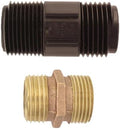 Male Hose x 3/4” Male Pipe Thread Adapter – Plastic or Brass Irrigation Fitting – MHT to MPT Connector – No-Glue Garden Hose to Pipe Adapter (Brass, 25) by DripWorks