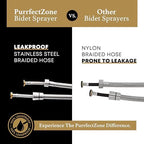 Purrfectzone Bidet Sprayer for Toilet, Handheld Sprayer Kit, Cloth Diaper Sprayer Set - Easy to Install - Stainless Steel - Image 3