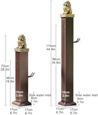 Freestanding Garden Water Column, Stainless Steel Inner Tube, Hose Holder, Frost-Proof Outdoor Faucet, Vertical Square Water Column(114cm/44.9in) - Image 6