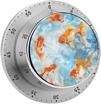 Stainless Steel 60-Minute Mechanical Timer Swim in Water Printed Timer by Unknown