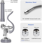 Pre Rinse Sprayer Commercial with 45” Stainless Steel Hose, 1.42 GPM Commercial Sink Sprayer, High-Pressure Dish Spray for Restaurant Use, Sink Spray Nozzle with Adapters (Gray) - Image 2