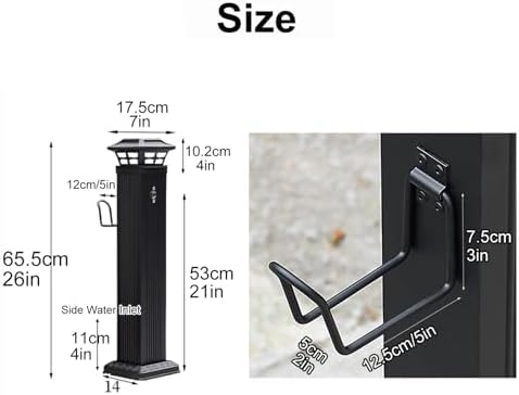 Solar Garden Water Column Light - Frost-Free Outdoor Faucet Stand - Durable Freestanding Hose Holder - Decorative Spigot for Garden - Floor-Mount Tap Solution - Image 2