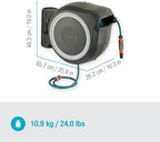 Gardena Wall-Mounted Hose Box Rollup M/L (White) 25 m: Automatic Hose Reel for Medium-Sized to Large Gardens, Includes 25 m Gardena Hose & Mounting Kit - Image 4