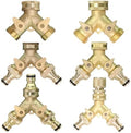 1PCS 3/4'' Heavy Duty Brass Garden Hose Connector Tap Splitter 2 Way Hose Spigot Adapter With 2 Valves Y Watering Irrigation Joints(A) by Unknown
