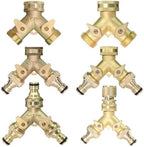 1PCS 3/4'' Heavy Duty Brass Garden Hose Connector Tap Splitter 2 Way Hose Spigot Adapter With 2 Valves Y Watering Irrigation Joints(A) by Unknown