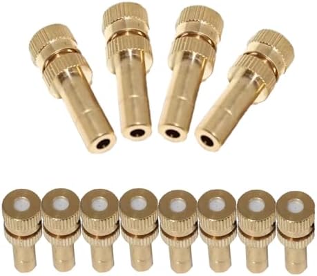 50 Pack Low Pressure Brass Misting Nozzles, Anti Drip Fogging Spray Head, Cleanable Water Mist Sprayers 6mm Mist Nozzle Dust Control(Size:Orifice 0.6mm,Color:Brass Color, .) by Unknown
