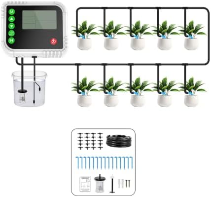 Home Garden Drip Watering Timer Controller with Automatic Irrigation Tubing for Indoor, Balconies, and Patios for Multi-Container Care Automatic Plant Watering Timer Controller Drip Irrigation - Image 6