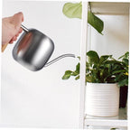 HANABASS 1200ml Long Spout Watering Can Indoor Plant Watering Can Metal Small for Indoor Plants (Silver) - Image 5