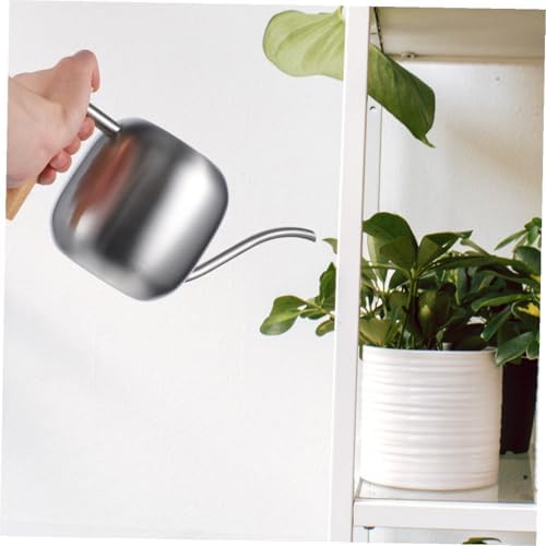 HANABASS 1200ml Long Spout Watering Can Indoor Plant Watering Can Metal Small for Indoor Plants (Silver) - Image 5