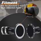 4" to 2.5" Magnetic Dust Collection Fittings for 2-1/2” Shop Vacuum Hose - Image 6