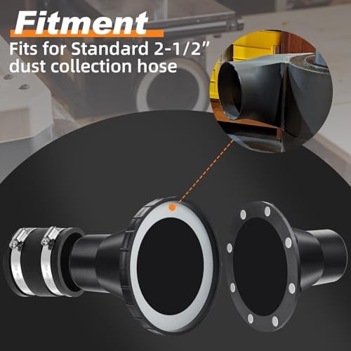 4" to 2.5" Magnetic Dust Collection Fittings for 2-1/2” Shop Vacuum Hose - Image 6