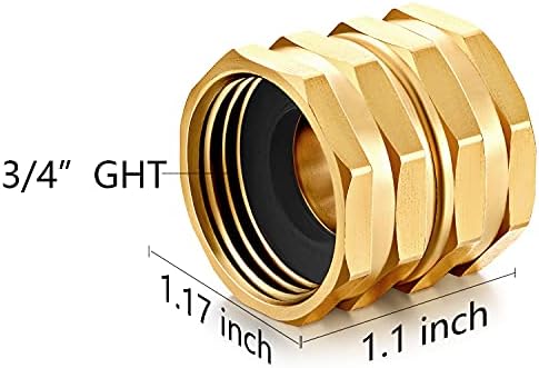 SIGURANTA Garden Hose Connector Adapter,3/4" GHT Double female Connectors, Brass Repair Fittings with Dual Swivel for female to female Adapter (10 Pack) - Image 2