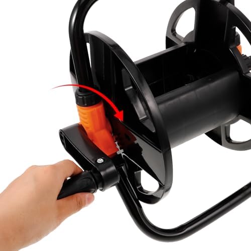 SHINEOFI Freestanding Garden Hose Reel Storage Rack with Hose Holder for Outdoor Lawn and Garden Storage Shelf - Image 4