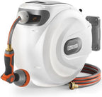 Blütezeit Retractable Garden Hose Reel, 1/2'' x 100ft Hose Reel Wall-Mount with 10-Function Spray Nozzle, Any Length Lock | 180° Swivel | Automatic Slow Rewind | Heavy Duty by Bl%C3%BCtezeitGateSystems