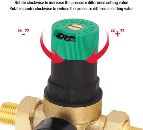 Water Pressure Regulator, 40 Microns Filter Drinking Water Pressure Regulator with Meter, Brass for Homes, Gardens, Buildings & Factories (3/4 inch (DN20)) - Image 5