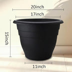 RooTrimmer 6 Pack 20 Inch Large Plant Pots Outdoor,Heavy Duty Plastic Planters with Drainage Holes,Lightweight Black Flower Pots for Indoor Outdoor Plants,Patio,Garden & Trees - Image 2