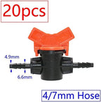 20pcs Drip Irrigation Mini Valve 4/7 3/8/10/12/16/20 /25mm Pipe Garden Tap 1/2 quot; 3/4 Male Thread Water Hose Barb Connector(Large) - Image 3
