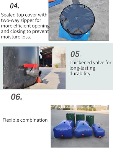 Foldable Rainwater Collection Barrel with Filter and Spigot - Portable Water Tank for Efficient Yard and Lawn Irrigation - Image 5
