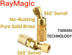 RayMagic Upgraded 1/4'' NPT Air Hose Fittings, 1/4 Inch Brass Female 360° Swivel Coupler, Quick Connector M Style Air Coupler,1/4 Inch Air Fittings For Air Compressor Accessories 8-Pack - Image 2