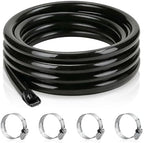 【Air-Supported Packaging】1 Inch ID x 100ft PVC Hose - Ends Sealed to Prevent Kinks & Damage. For Water, Air, Fuel Transfer, Industrial Use. Includes 4 Stainless Steel Hose Clamps by Wocloer