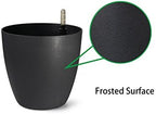 T4U 8.5 Inch Plastic Self Watering Planter with Water Level Indicator Black Set of 4, Modern Decorative Planter Pot for All House Plants, Flowers, Herbs, African Violets, Succulents - Image 6