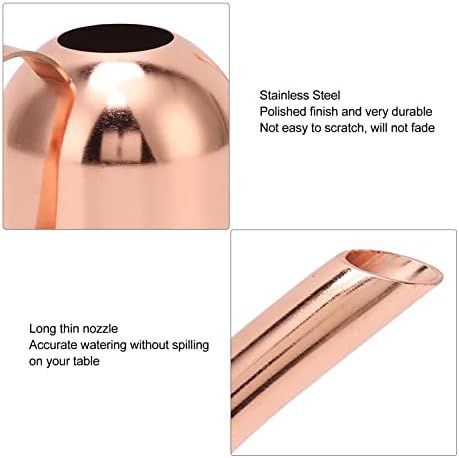 Watering Can, Stainless Steel Long Spout Sprinkling Pot, Long Spout Pot Stainless Steel Rose Gold for House Bonsai Garden Flower - Image 5