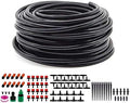 Greenhouse Micro Drip Irrigation Kit, Automatic Irrigation System Patio Misting Plant Watering System, Adjustable Nozzle Emitters Sprinkler Barbed Fittings for Garden, Greenhouse (30M) by Wisecoco