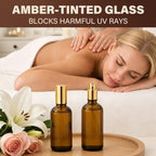 Cocurb 35Pcs 4 oz Amber Glass Spray Bottles with Luxury Gold Sprayers&Caps - Image 7