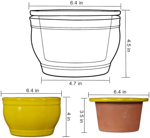 Self Watering Pot for African Violets Indoor Outdoor Plants, 6 inch, Yellow - Image 3