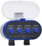 2-Outlet Garden Water Timer, Automatic Hose Faucet Irrigation Controller with Independent Ball Valves, Digital Watering System for Lawn and Garden, Blue - Image 3