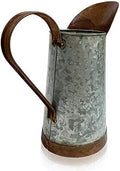 Vintage Galvanized Metal-Decorative 10.5" Inch Large Pitcher Rustic Farmhouse Flower Holder Vase by Unknown