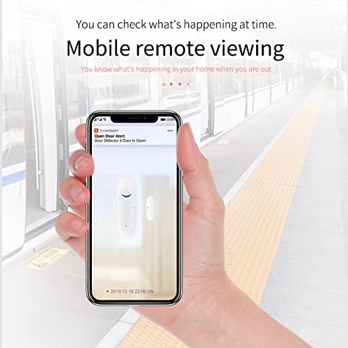 4 Pack WiFi Wireless Door Window Sensor,TUYA Smart Alarm with Free Notification APP Control Home Security Alarm System, Compatible with Alexa, Google Home, Siri - Image 2