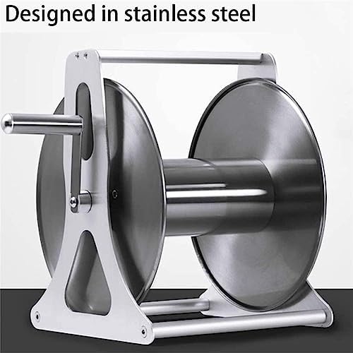 Stainless Steel Retractable Hose Reels Holders, Garden Hose Holders Storage Heavy Duty Durable Holds 131 Feet 1/2 Inch Suitable for Washing Cars Watering Flowers - Image 4